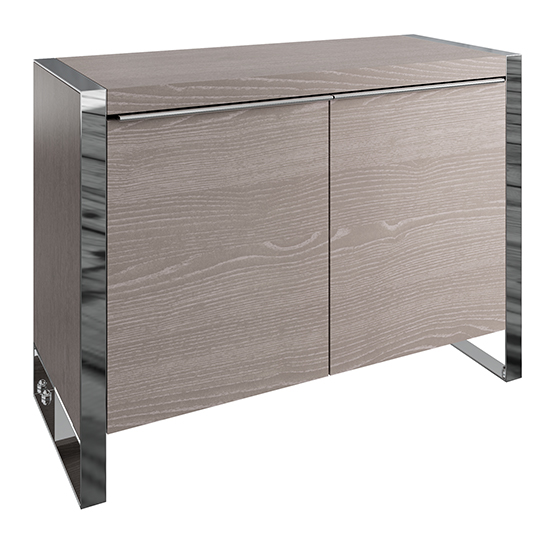 Irvane Wooden 2 Doors Sideboard In Grey Oak thumbnail