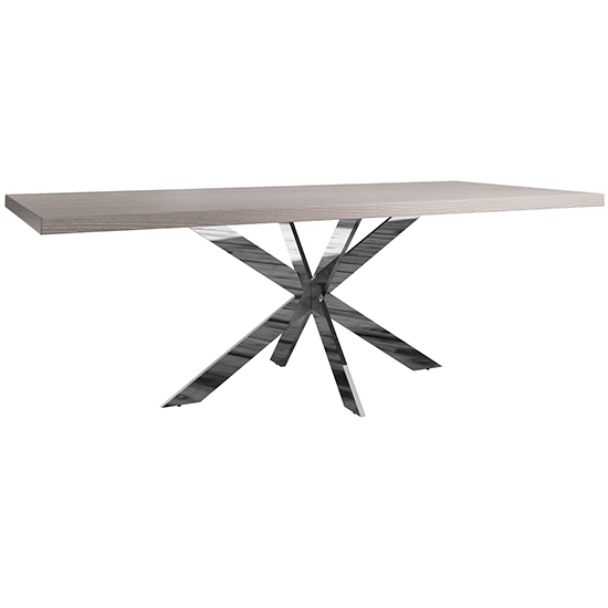 Irvane Wooden 220cm Dining Table In Grey Oak