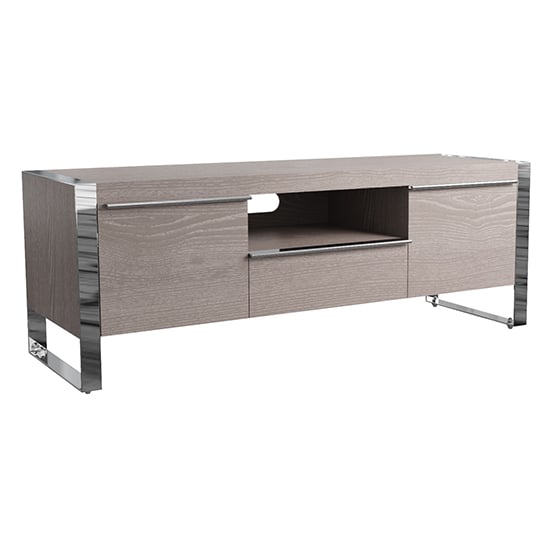 Irvane Wooden 3 Drawers TV Stand In Grey Oak