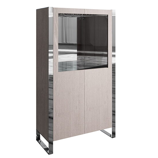 Irvane Wooden Drinks In Grey Oak Furniture in Fashion