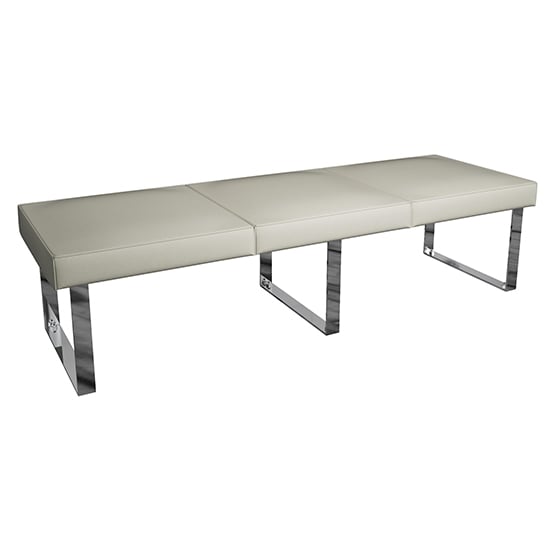 Irvane Faux Leather 180cm Dining Bench In Taupe