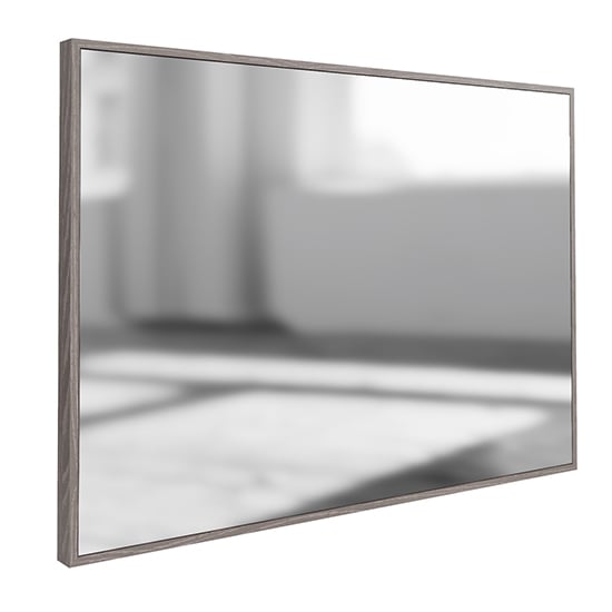 Read more about Irvane wall mirror in grey oak wooden frame