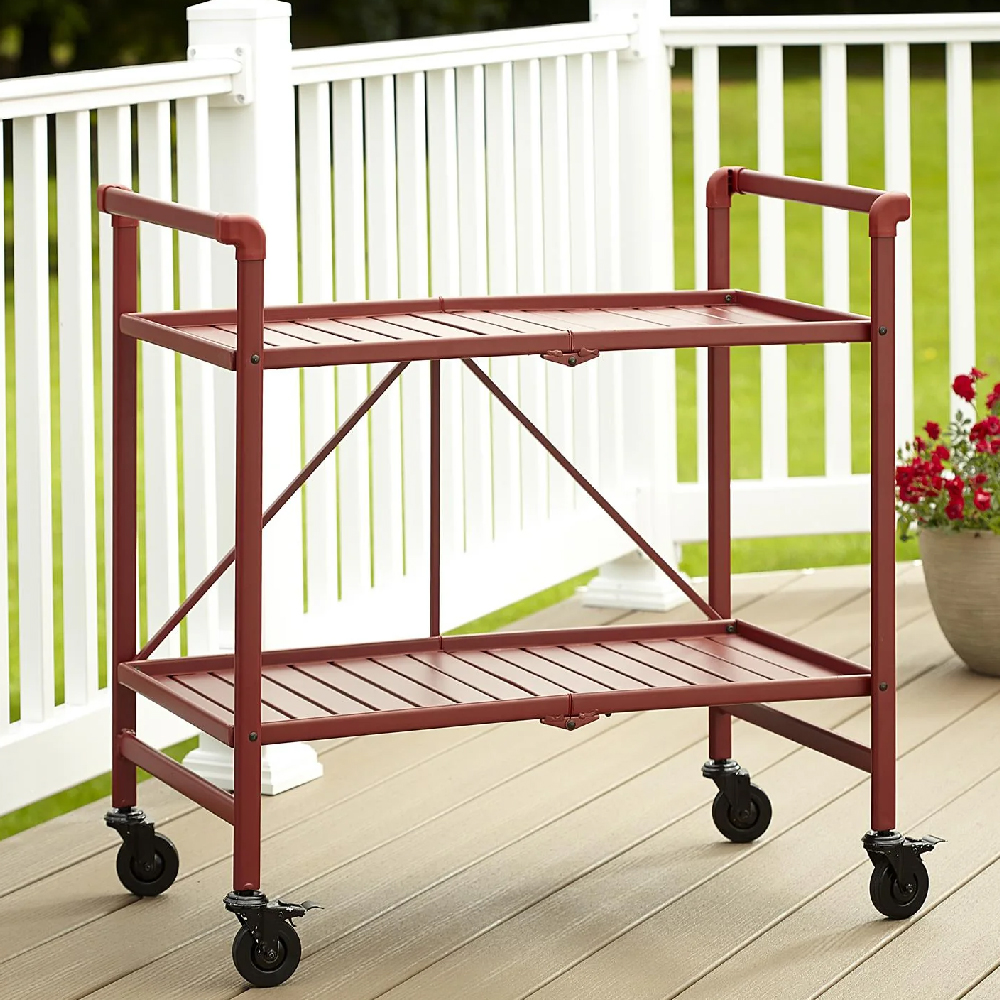 Read more about Irvine metal drinks serving trolley in ruby red