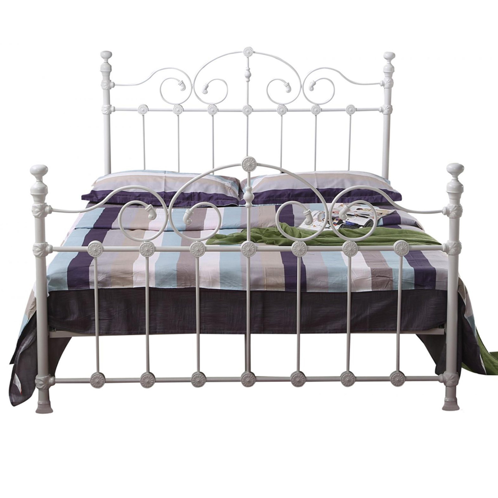 Irvine Metal King Size Bed In White