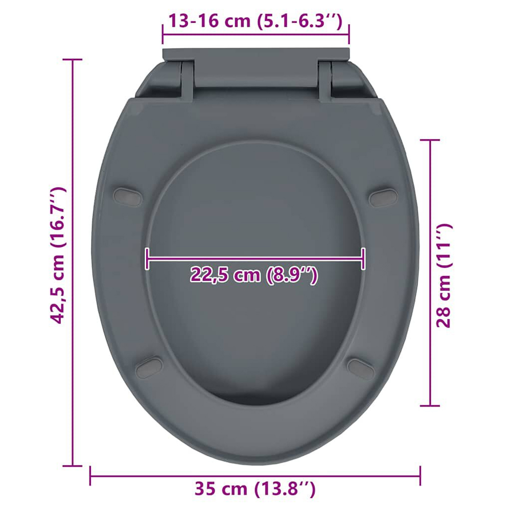 Irvine PP Oval Soft-Close Quick-Release Toilet Seat - Grey