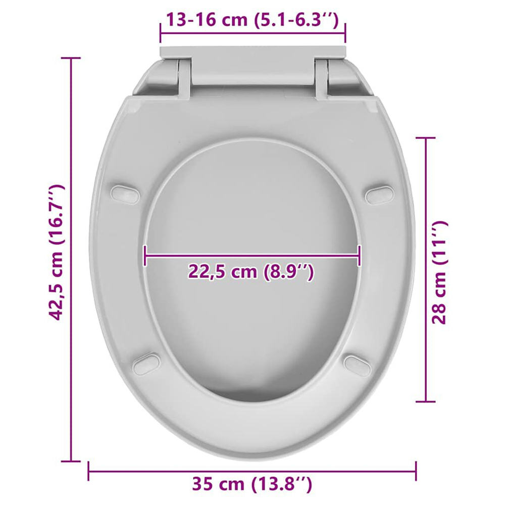 Irvine PP Oval Soft-Close Quick-Release Toilet Seat - Light Grey