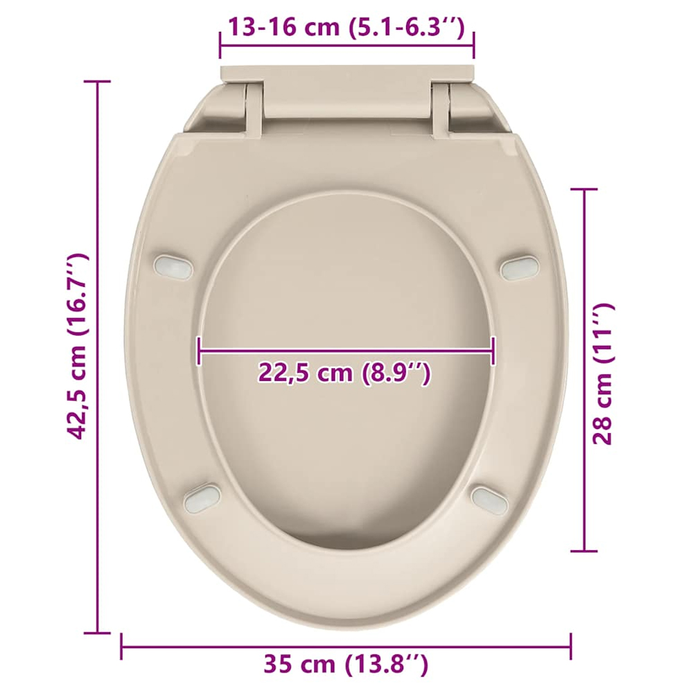 Irvine PP Oval Soft-Close Toilet Seat - Apricot