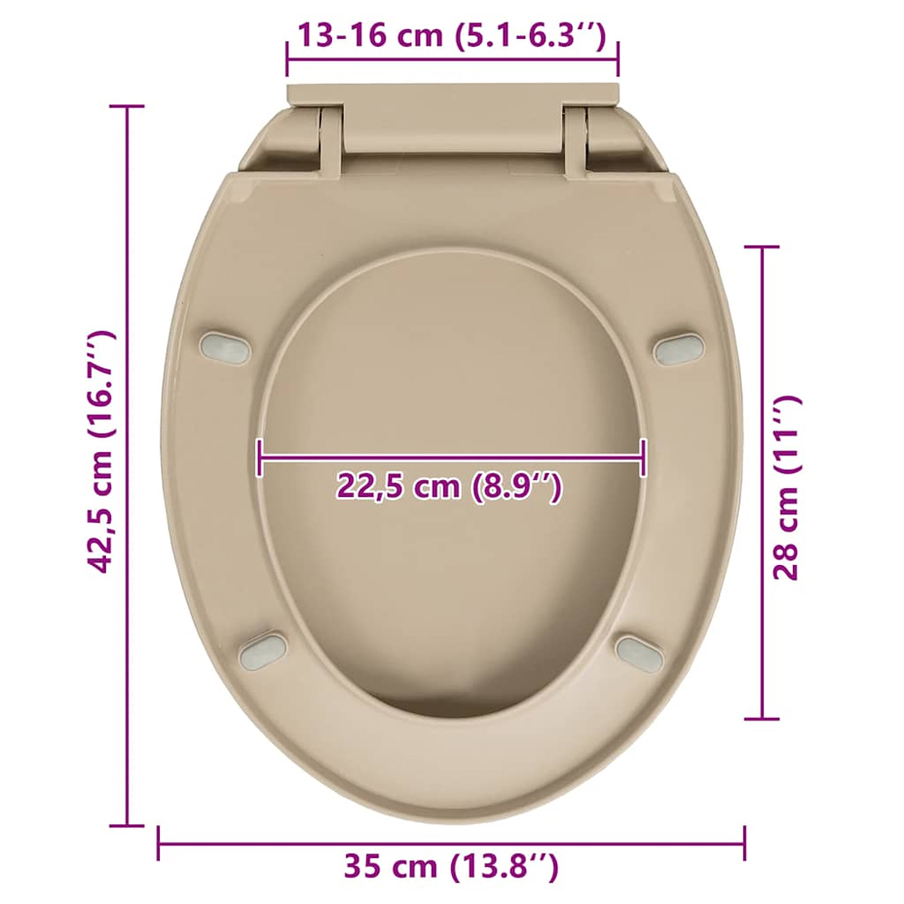 Irvine PP Oval Soft-Close Toilet Seat - Beige