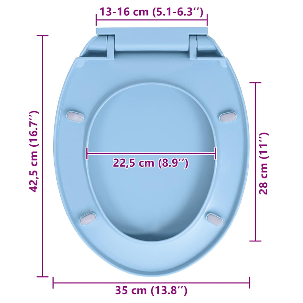 Irvine PP Oval Soft-Close Toilet Seat - Blue