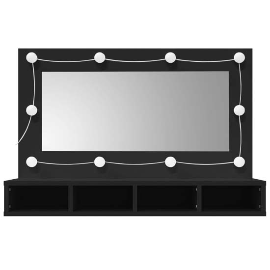 Irvine Wooden Wall Dressing Cabinet In Black With LED
