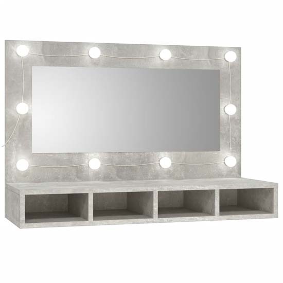 Irvine Wooden Wall Dressing Cabinet In Concrete Effect With LED