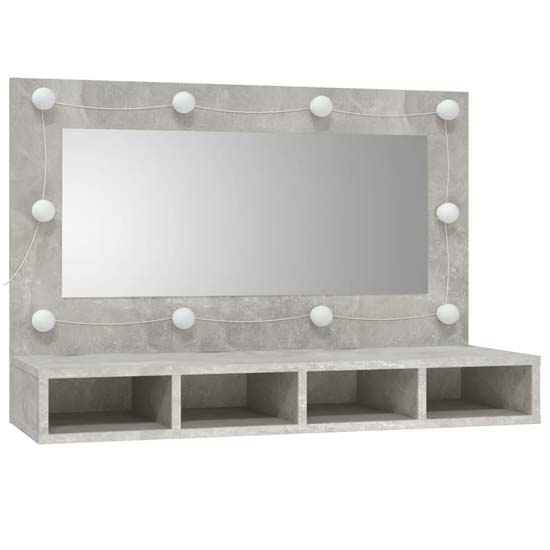 Irvine Wooden Wall Dressing Cabinet In Concrete Effect With LED