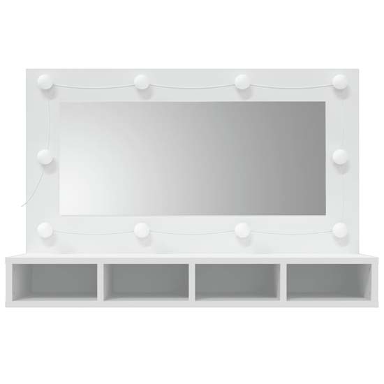 Irvine Wooden Wall Dressing Cabinet In White With LED