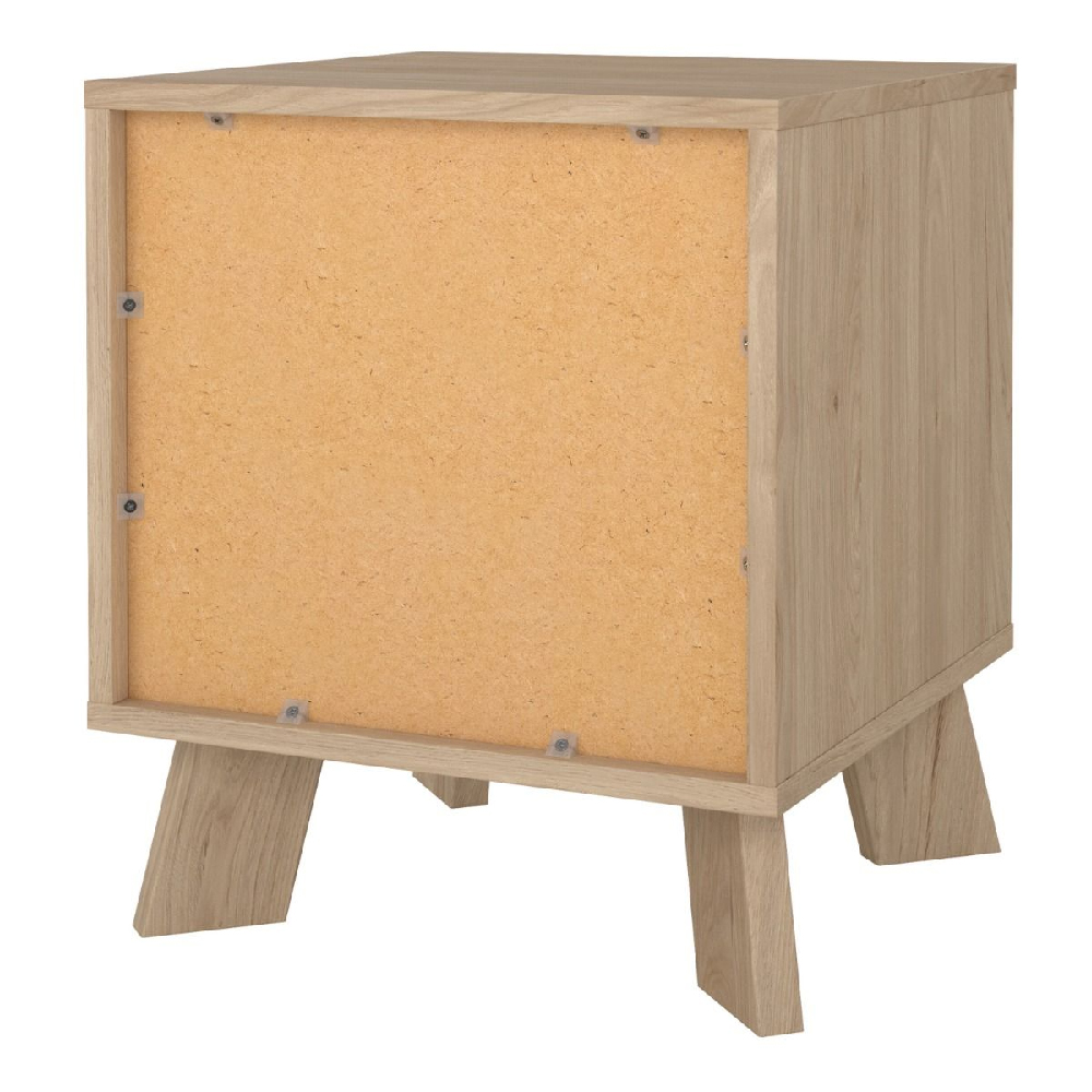 Irvine Wooden Bedside Cabinet With 1 Door In Oak And White