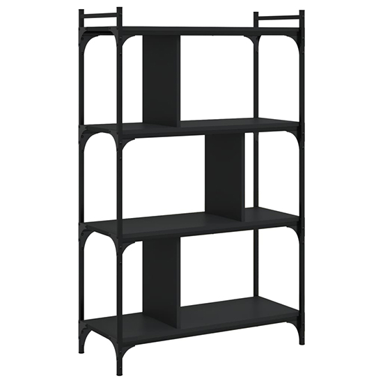Irvine Wooden Bookcase With 4-Tier In Black
