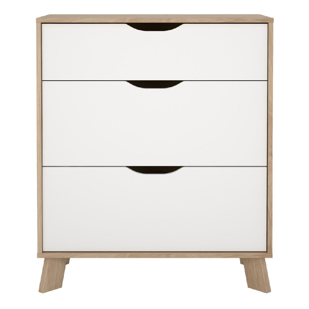 Irvine Wooden Chest Of 3 Drawers In Oak And White