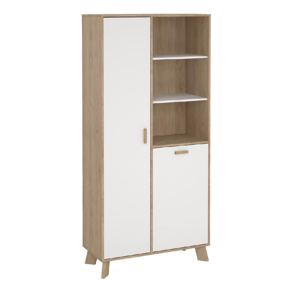 Irvine Wooden Display Cabinet With 2 Doors In Oak And White