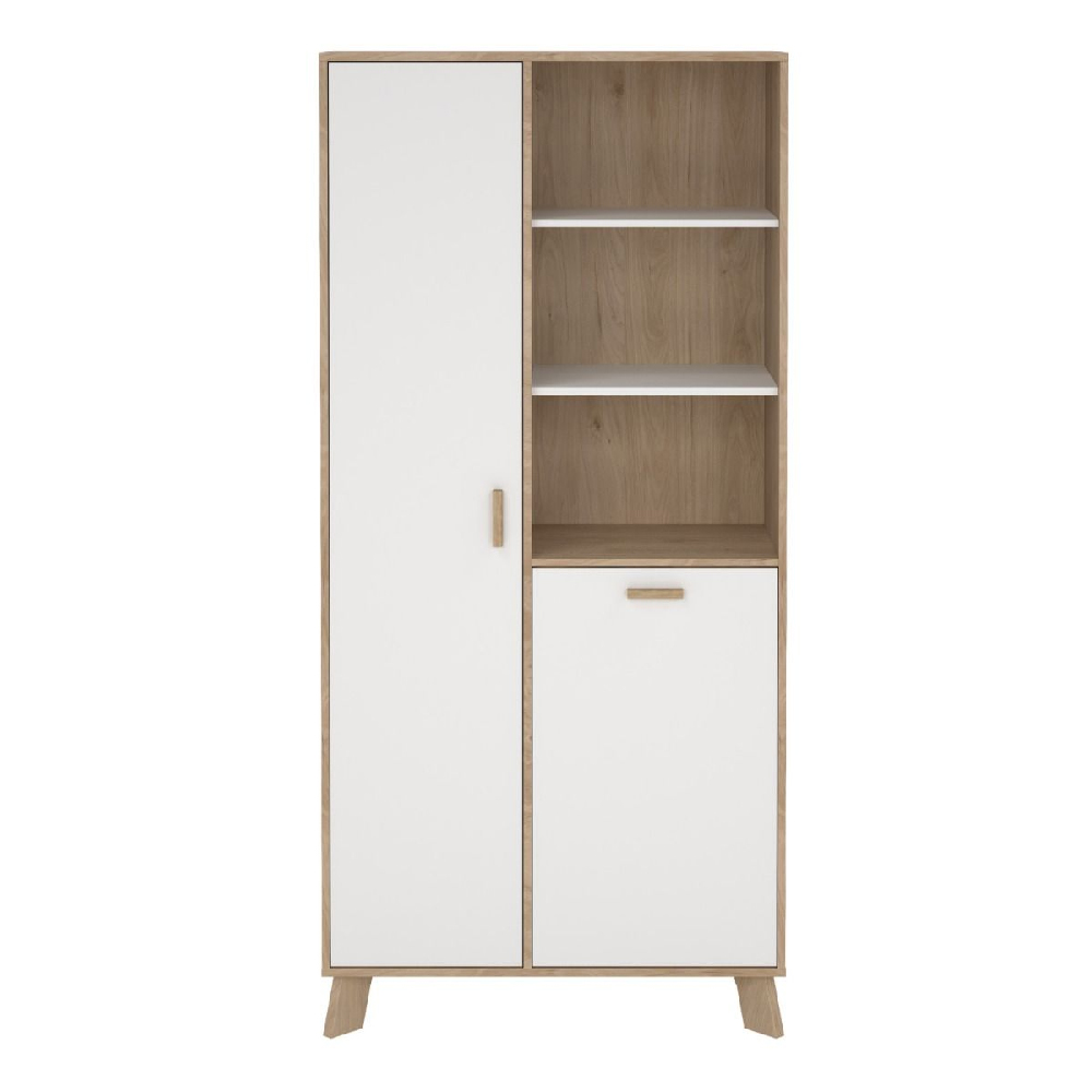 Irvine Wooden Display Cabinet With 2 Doors In Oak And White