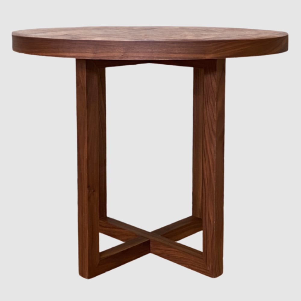 Irvine Wooden Round Dining Table In Walnut