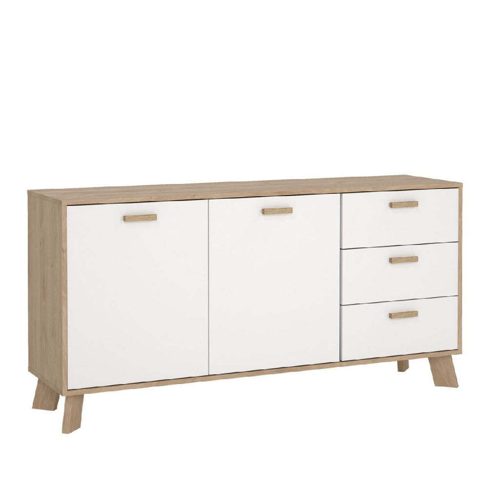 Irvine Wooden Sideboard With 2 Doors 3 Drawers In Oak And White