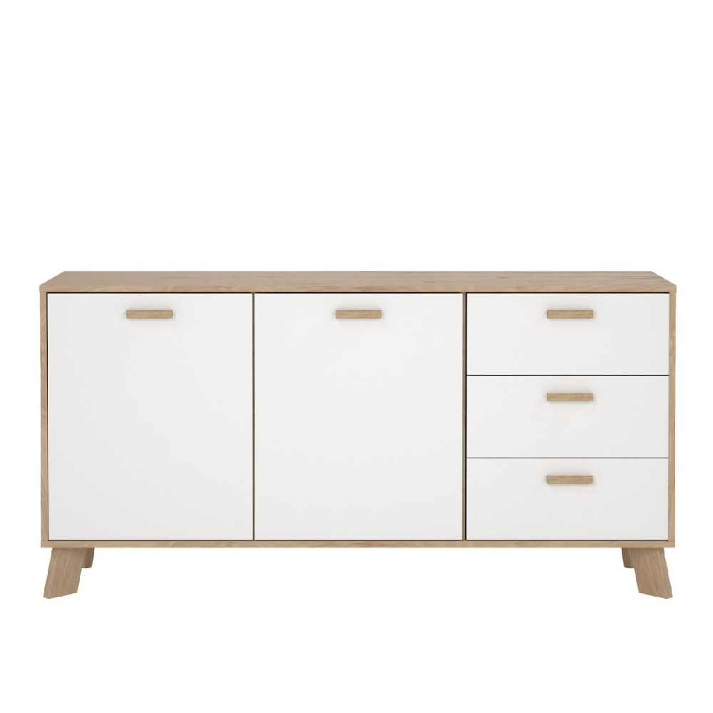 Irvine Wooden Sideboard With 2 Doors 3 Drawers In Oak And White
