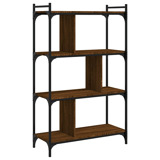 Irving Wooden Bookcase With 4-Tier In Brown Oak