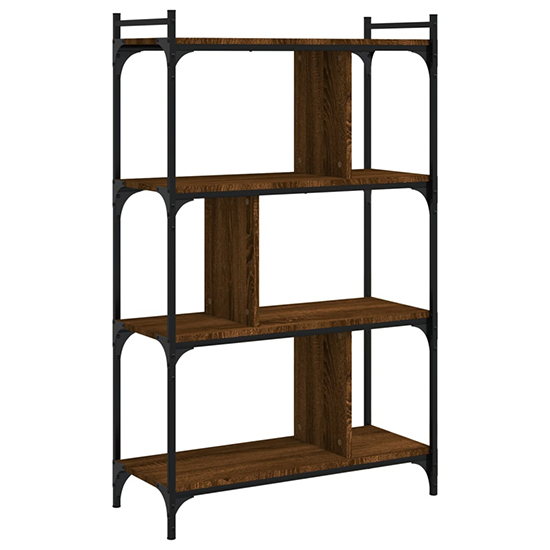 Irving Wooden Bookcase With 4-Tier In Brown Oak