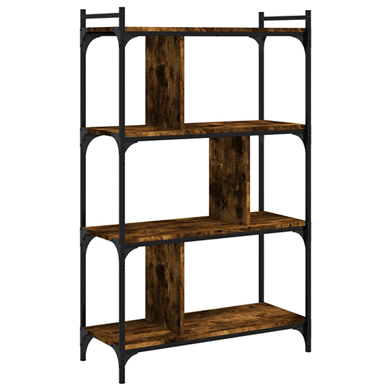 Irving Wooden Bookcase With 4-Tier In Smoked Oak