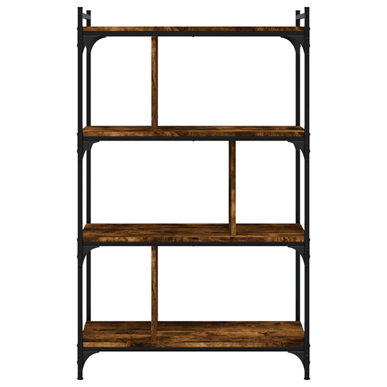 Irving Wooden Bookcase With 4-Tier In Smoked Oak