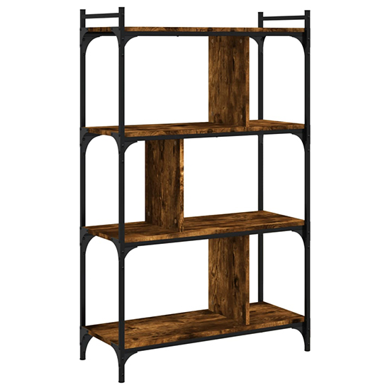 Irving Wooden Bookcase With 4-Tier In Smoked Oak