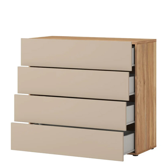 Irving Wooden Chest Of 4 Drawers In Mauvella Oak