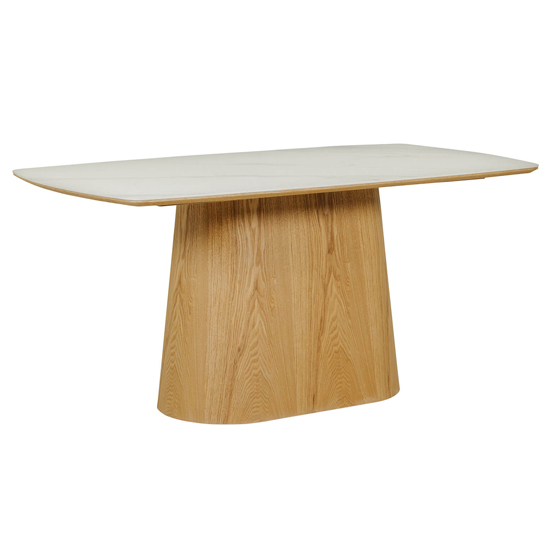 Read more about Irwin ceramic top wooden dining table 1600mm in sand