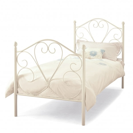 Isabelle Metal Single Bed In White Gloss