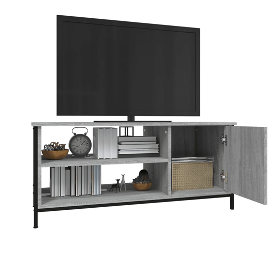 Isabelle Wooden TV Stand With 1 Door 1 Shelf In Grey Sonoma Oak