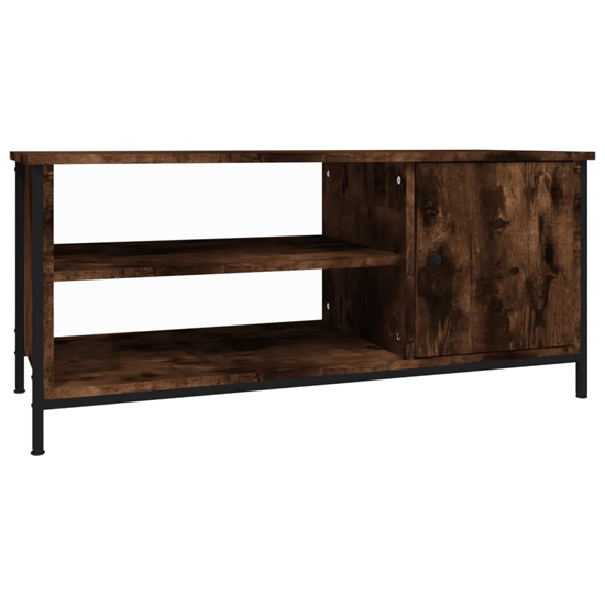 Isabelle Wooden TV Stand With 1 Door 1 Shelf In Smoked Oak