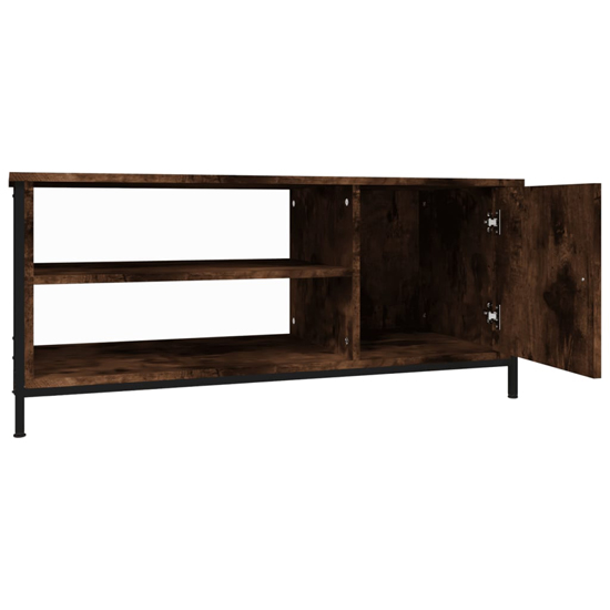 Isabelle Wooden TV Stand With 1 Door 1 Shelf In Smoked Oak