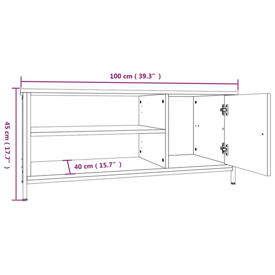Isabelle Wooden TV Stand With 1 Door 1 Shelf In Smoked Oak