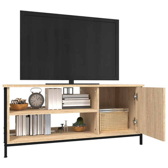 Isabelle Wooden TV Stand With 1 Door 1 Shelf In Sonoma Oak