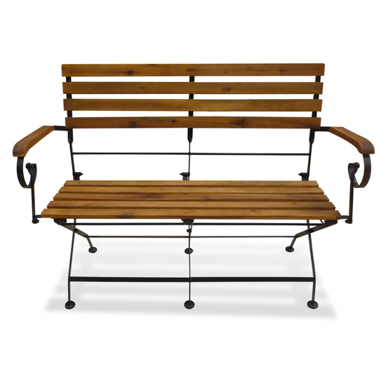 Ishya Wooden Folding Garden Seating Bench In Brown