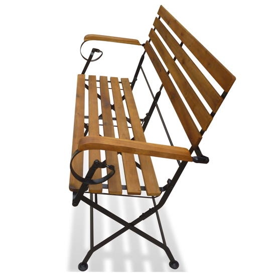 Ishya Wooden Folding Garden Seating Bench In Brown