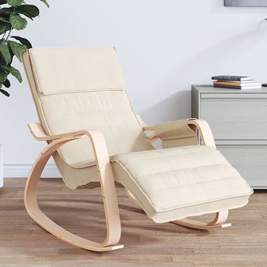 Product photograph of Isla Fabric Rocking Chair In Cream from Furniture in Fashion
