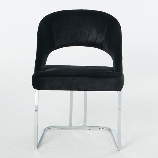 Isleworth Black Velvet Dining Chairs In Pair_3