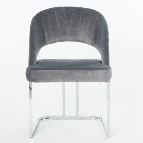 Isleworth Dark Grey Velvet Dining Chairs In Pair_3