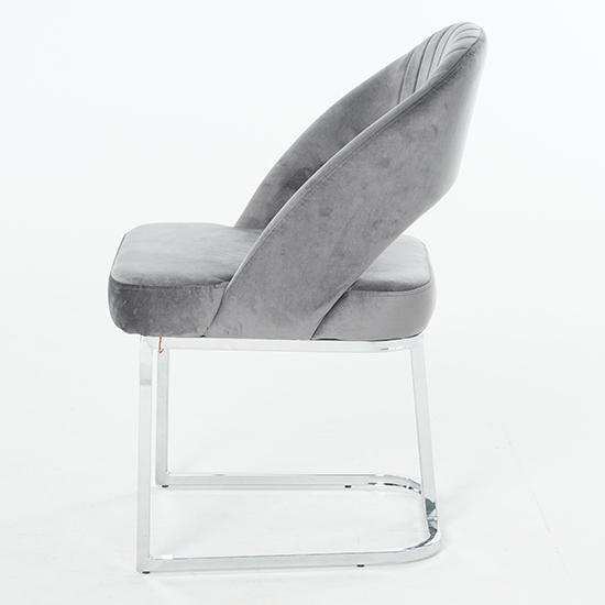 Isleworth Dark Grey Velvet Dining Chairs In Pair_4