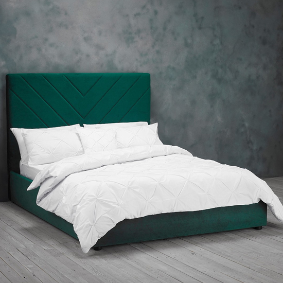Ipswich Double Fabric Bed In Forest Green