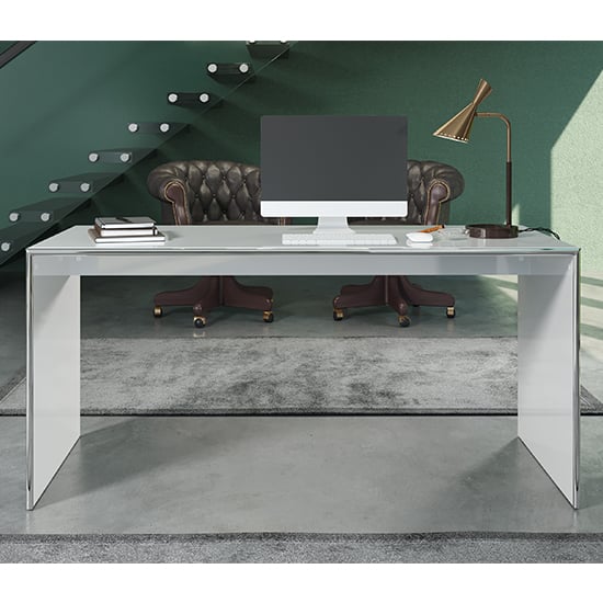 Isna High Gloss Computer Desk In Light Grey_2