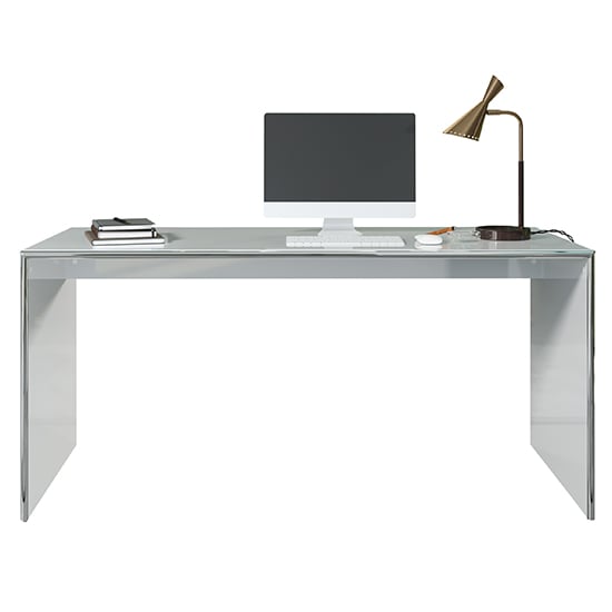 Isna High Gloss Computer Desk In Light Grey_4