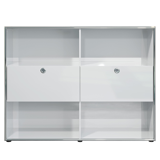 Isna High Gloss Home And Office Highboard In Light Grey_6