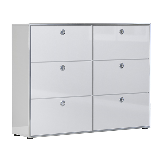 Isna High Gloss Highboard With 6 Flap Doors In White_3