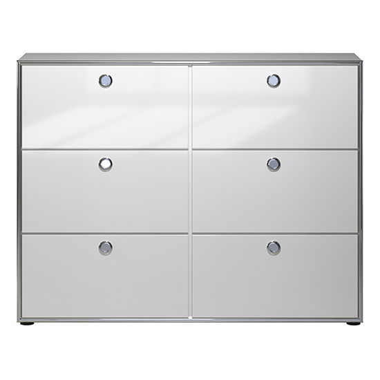 Isna High Gloss Highboard With 6 Flap Doors In White_4